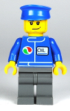 LEGO oct061 Octan - Blue Oil, Dark Bluish Gray Legs, Blue Hat, Smirk and Stubble Beard