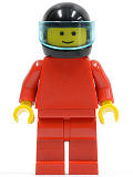 LEGO pln070 Plain Red Torso with Red Arms, Red Legs, Black Helmet, Trans-Light Blue Visor