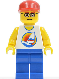 LEGO twn070 Surfboard on Ocean - Blue Legs, Red Cap, Glasses (10184)